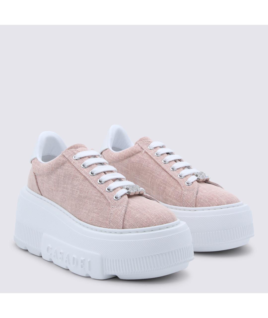 CASADEI Розовые текстильные кроссовки, фото 2
