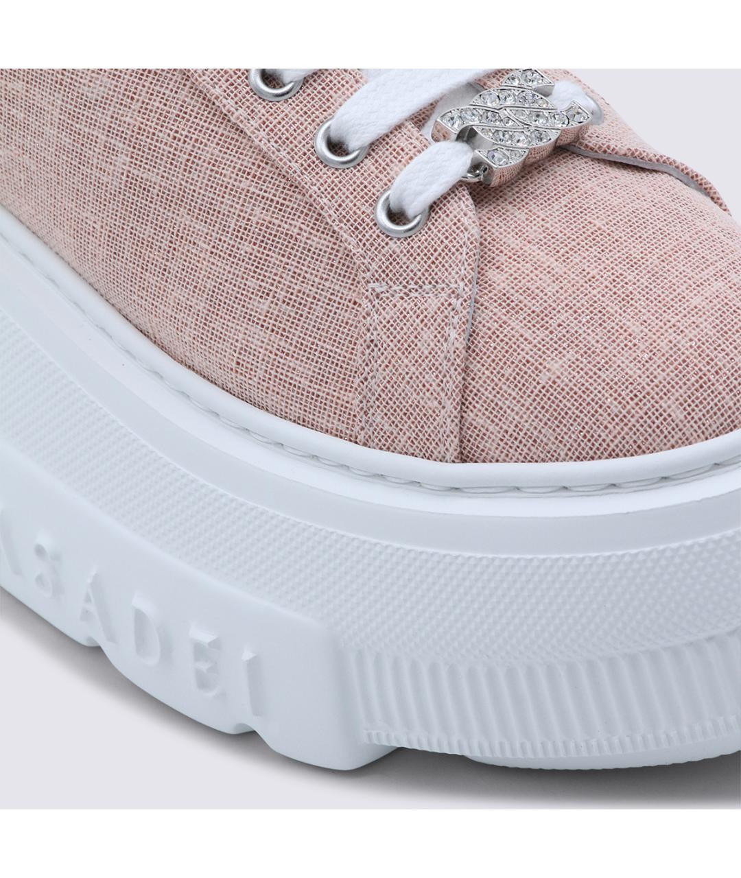 CASADEI Розовые текстильные кроссовки, фото 4