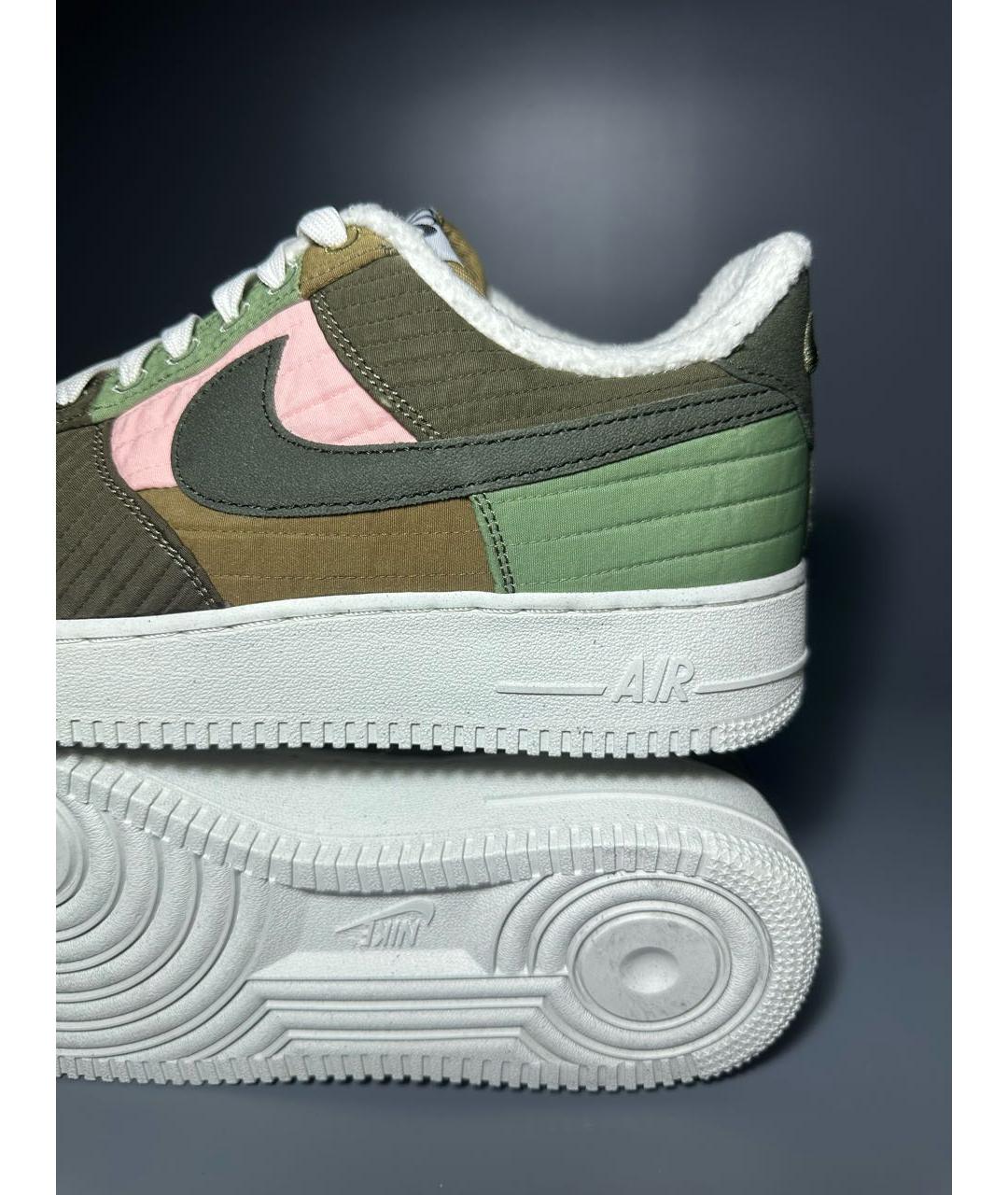 NIKE Зеленые синтетические низкие кроссовки / кеды, фото 7