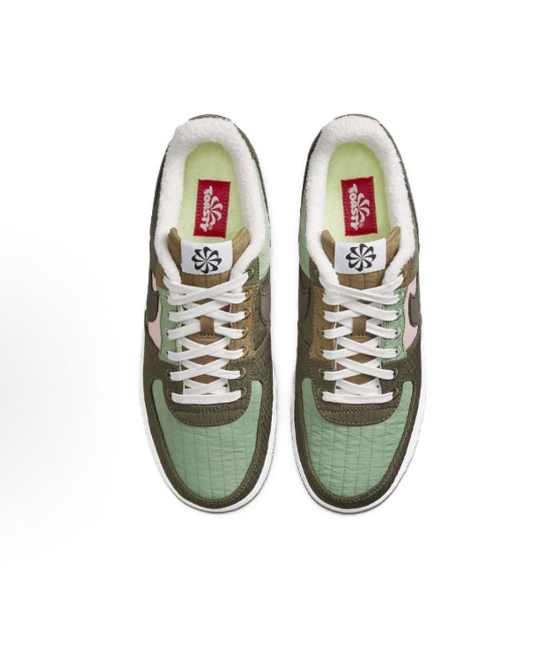 NIKE Зеленые синтетические низкие кроссовки / кеды, фото 3