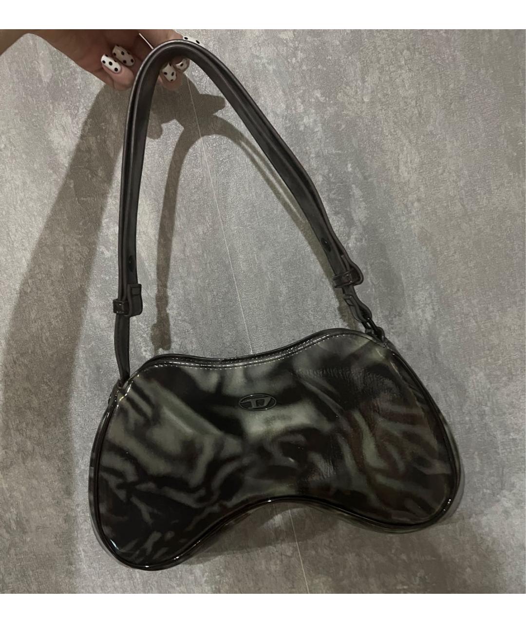 DIESEL Хаки деним сумка с короткими ручками, фото 3