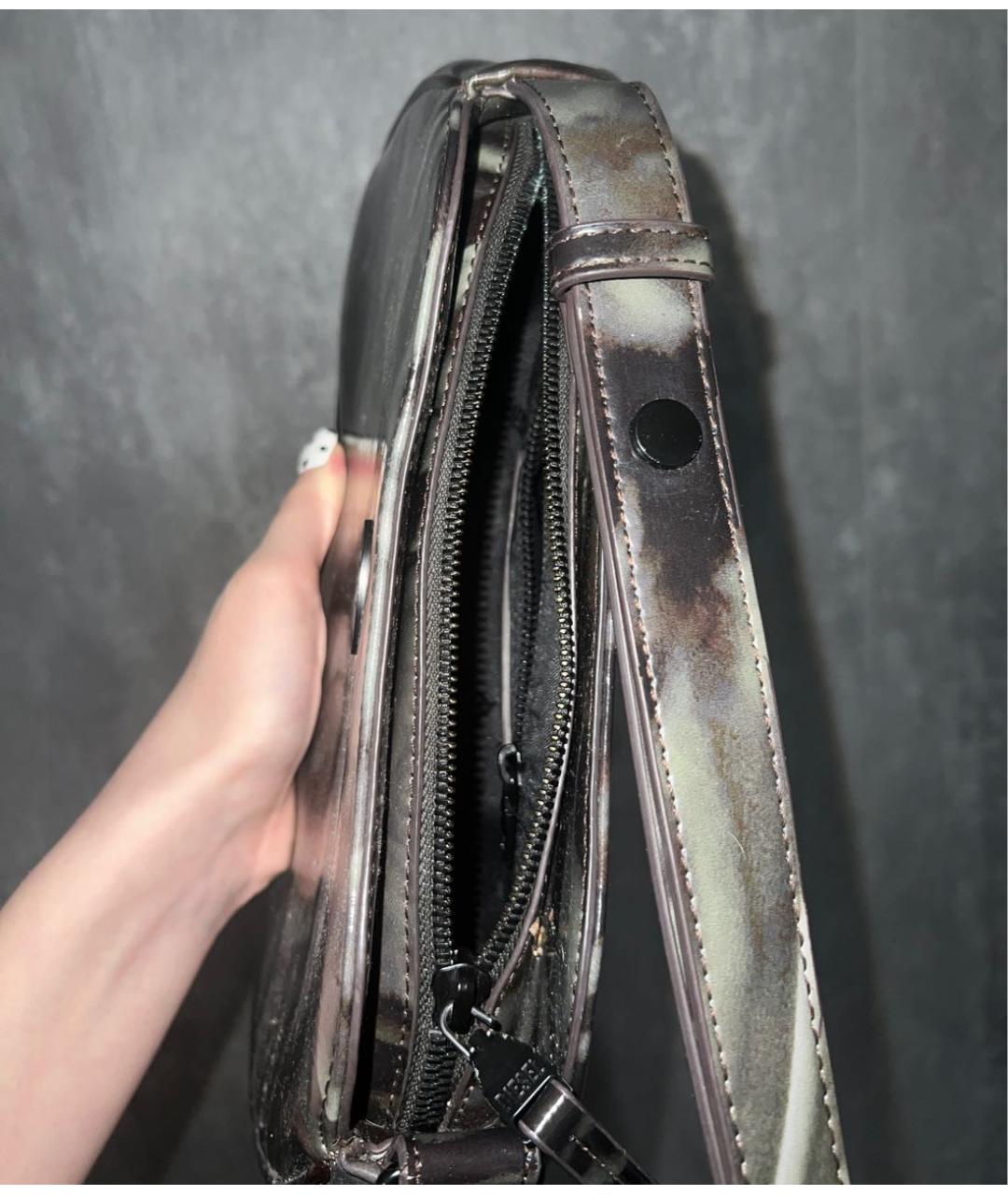 DIESEL Хаки деним сумка с короткими ручками, фото 4