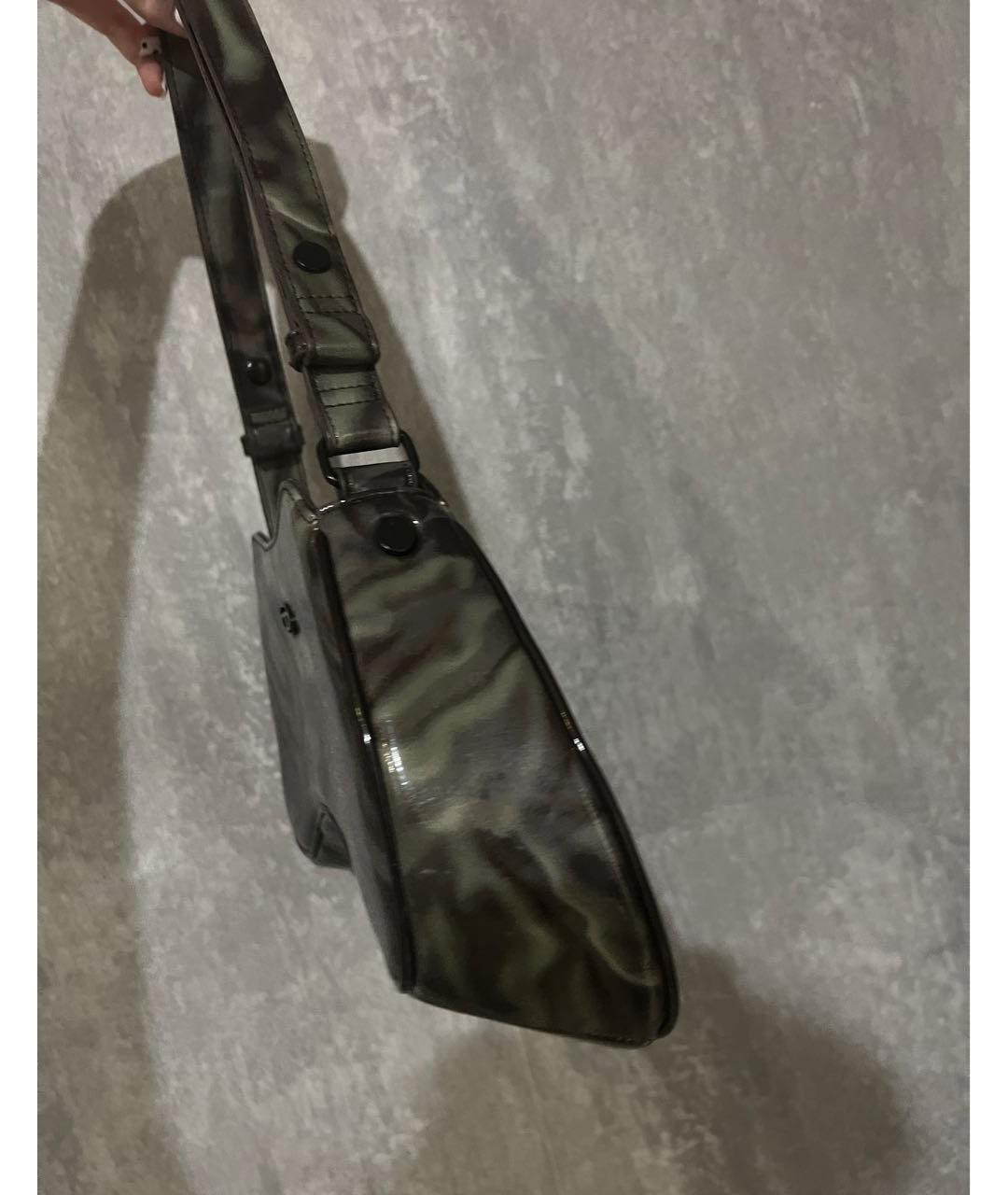 DIESEL Хаки деним сумка с короткими ручками, фото 2