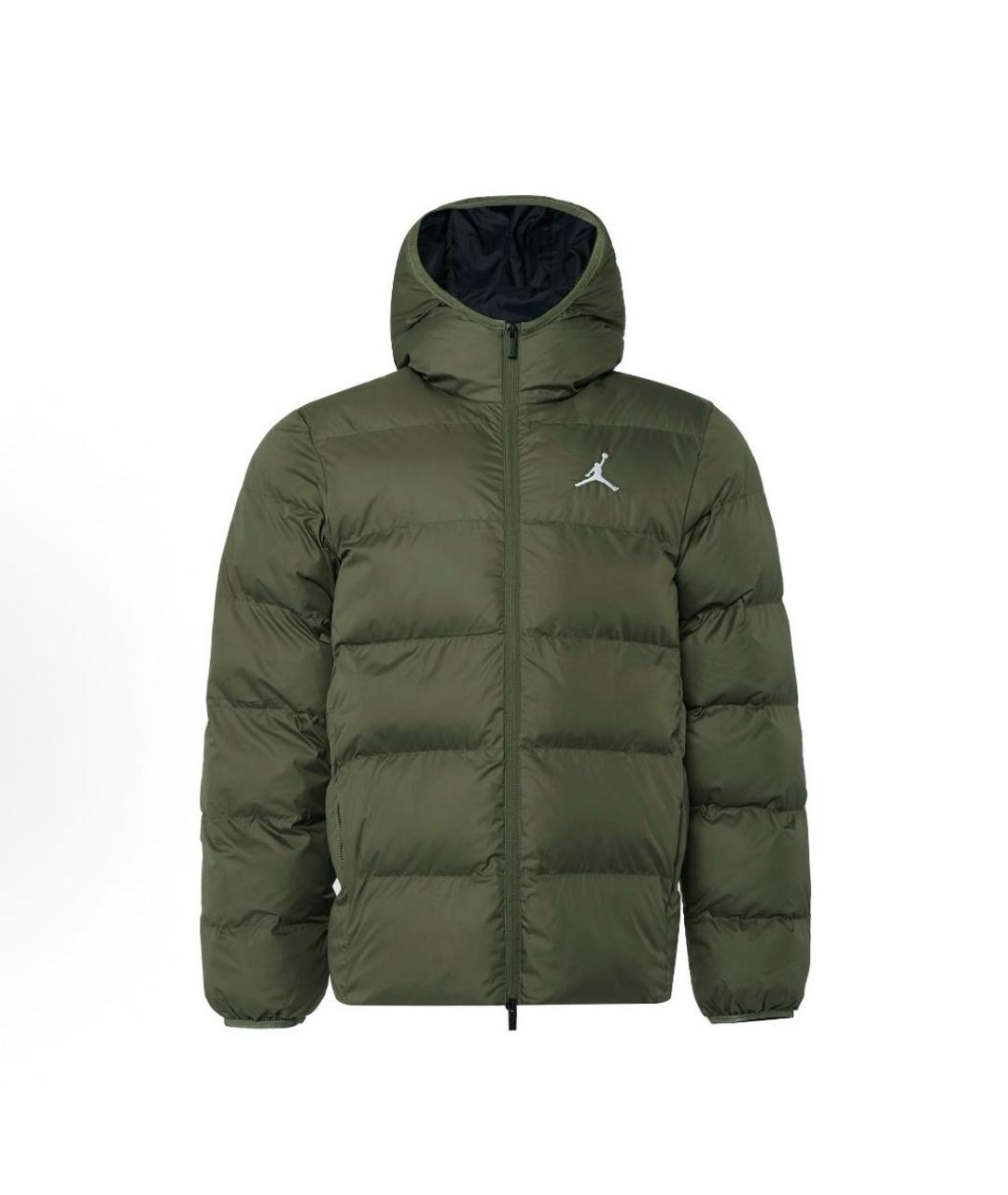 JORDAN Зеленый синтетический пуховик, фото 4