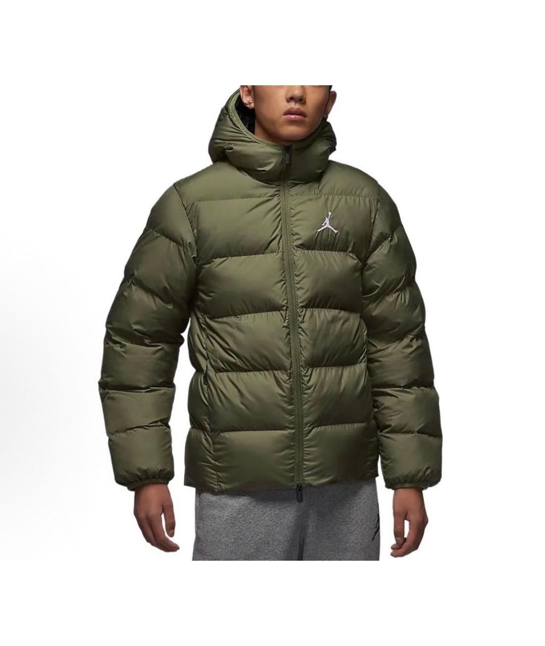 JORDAN Зеленый синтетический пуховик, фото 3