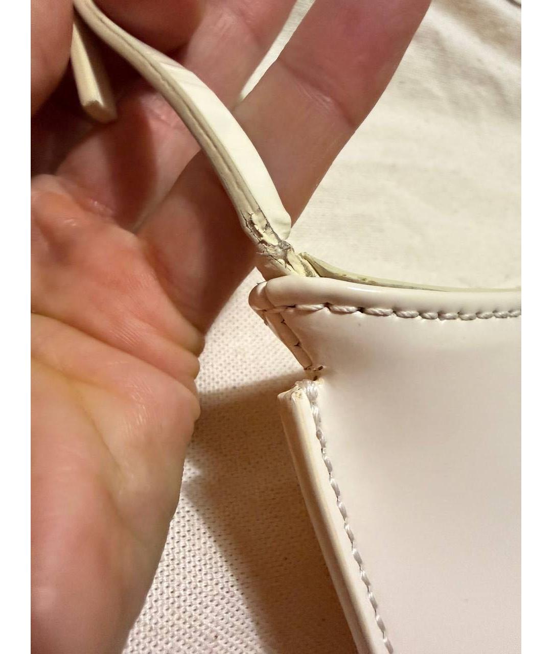 JACQUEMUS Белая кожаная сумка с короткими ручками, фото 6