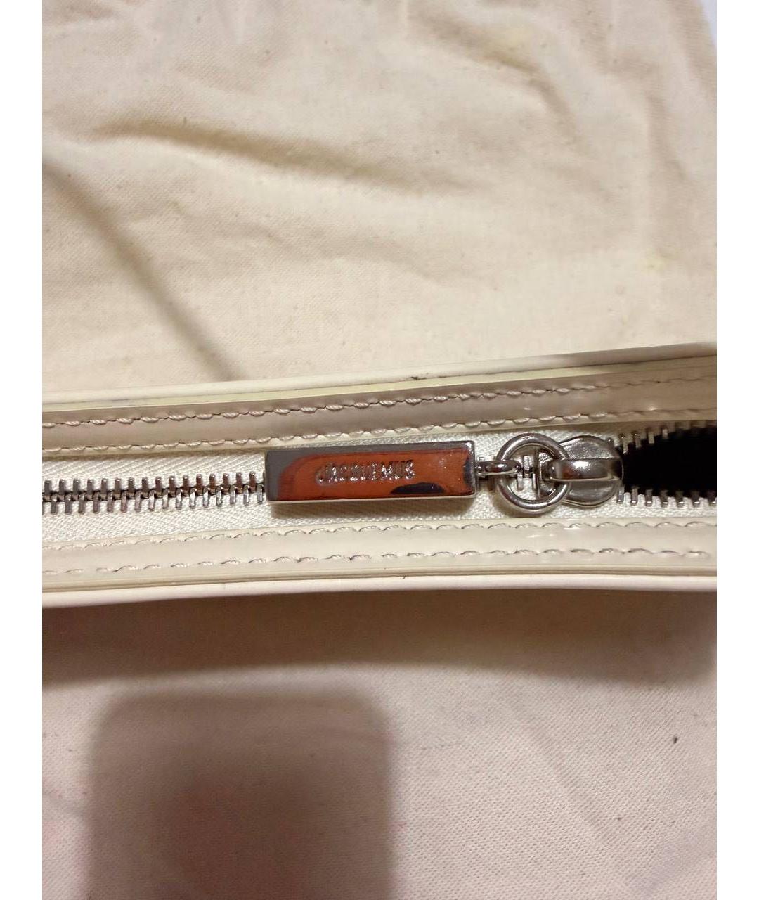 JACQUEMUS Белая кожаная сумка с короткими ручками, фото 3