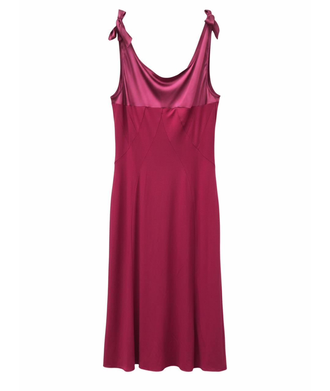 ALBERTA FERRETTI Бордовое повседневное платье, фото 1