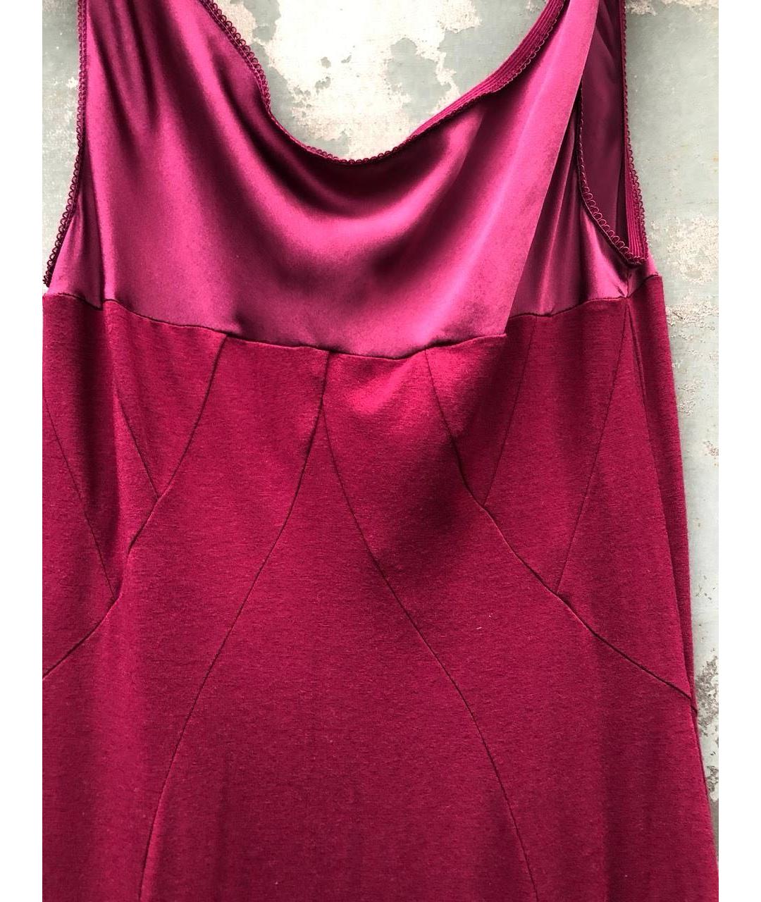 ALBERTA FERRETTI Бордовое повседневное платье, фото 4