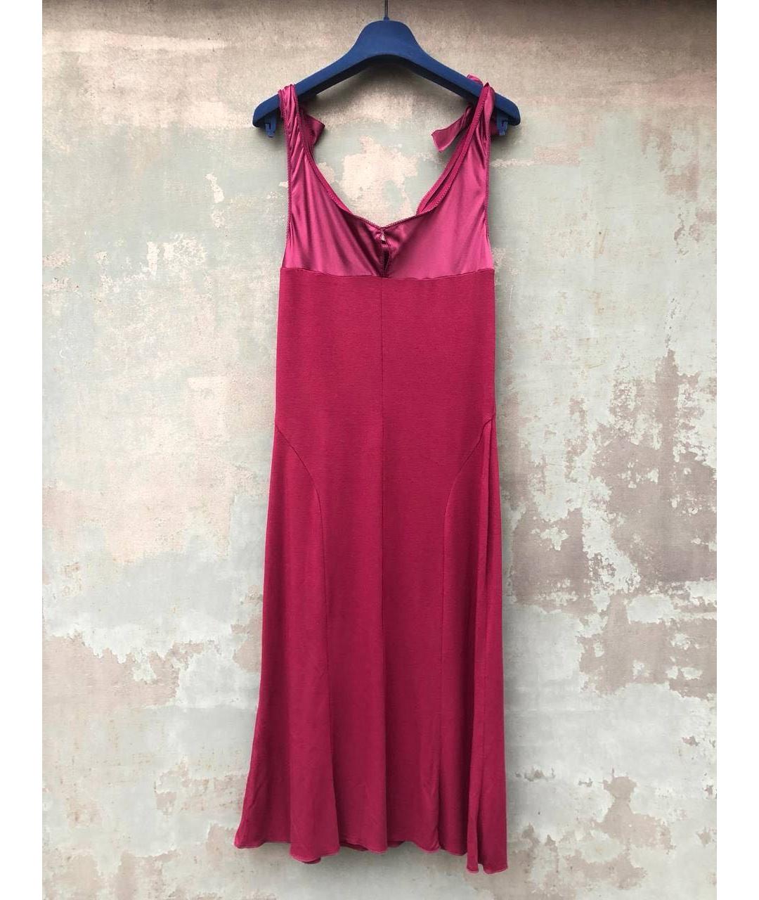 ALBERTA FERRETTI Бордовое повседневное платье, фото 7