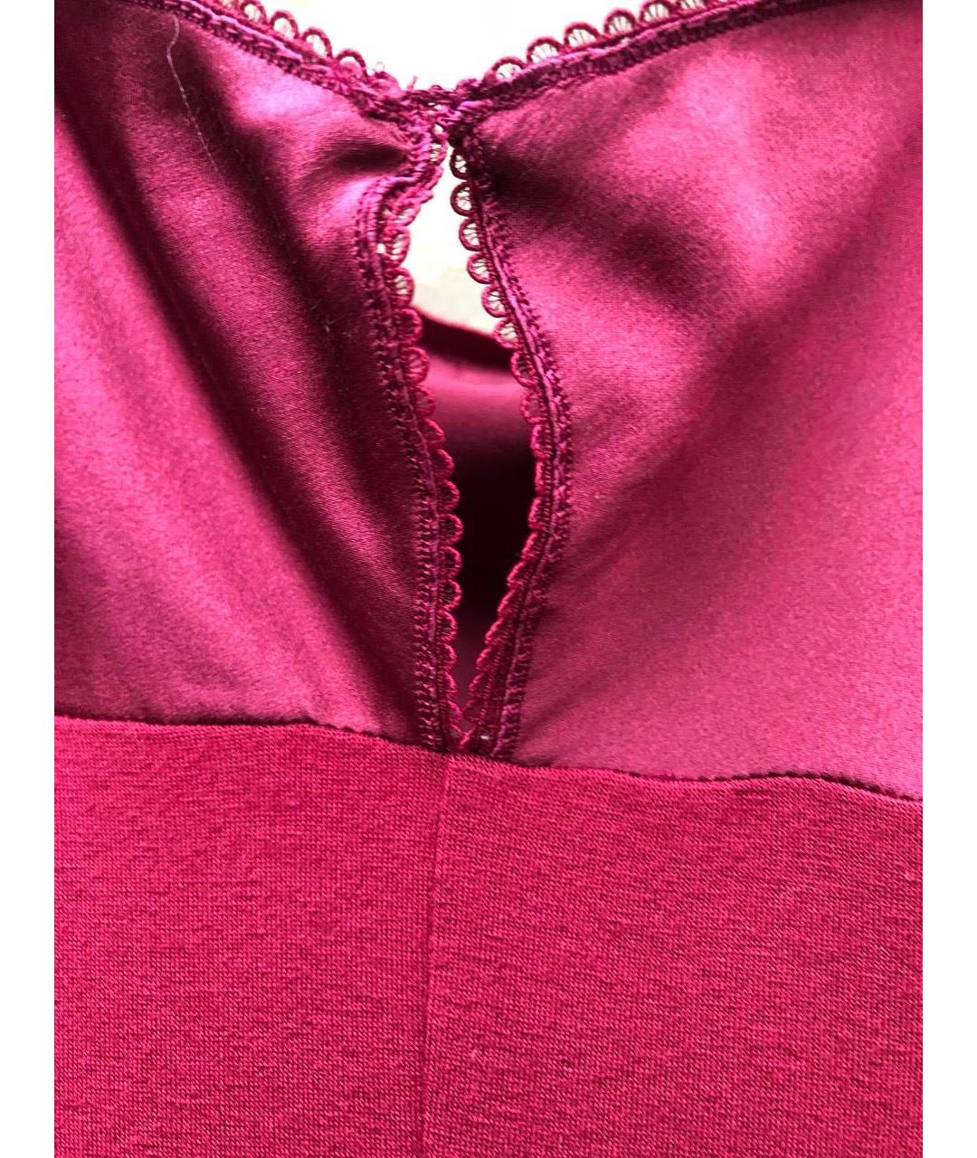 ALBERTA FERRETTI Бордовое повседневное платье, фото 8