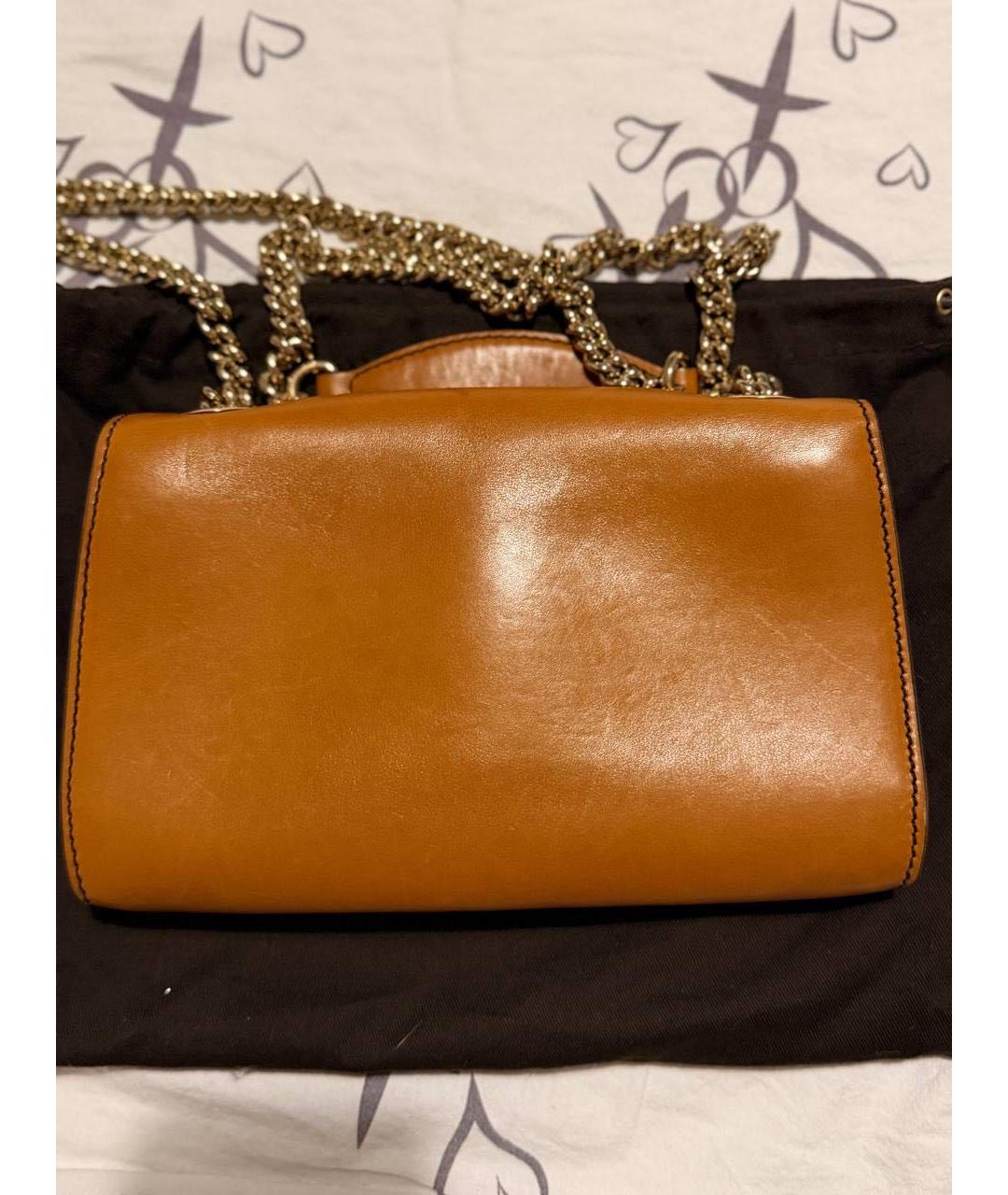 GUCCI Коричневая кожаная сумка через плечо, фото 6