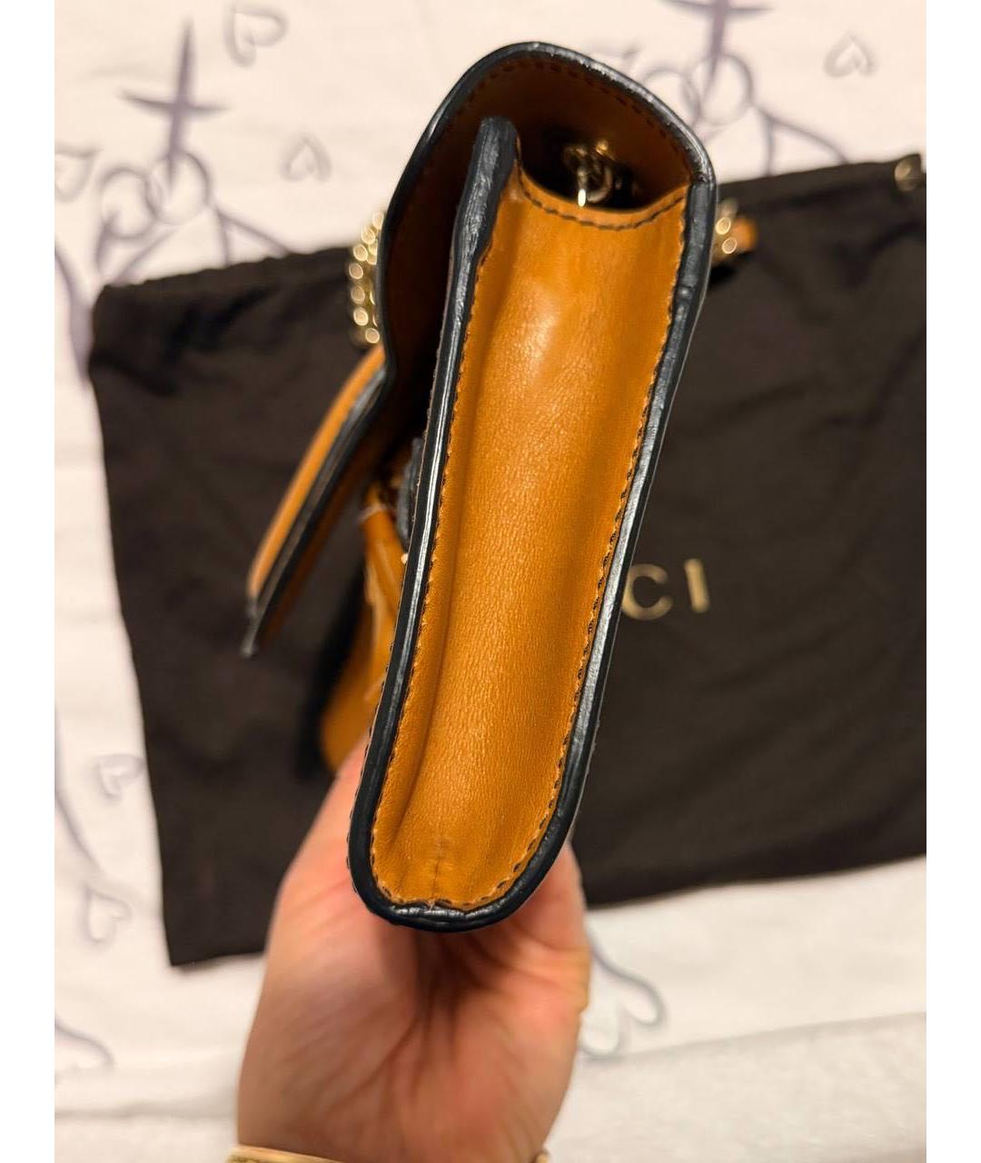 GUCCI Коричневая кожаная сумка через плечо, фото 5