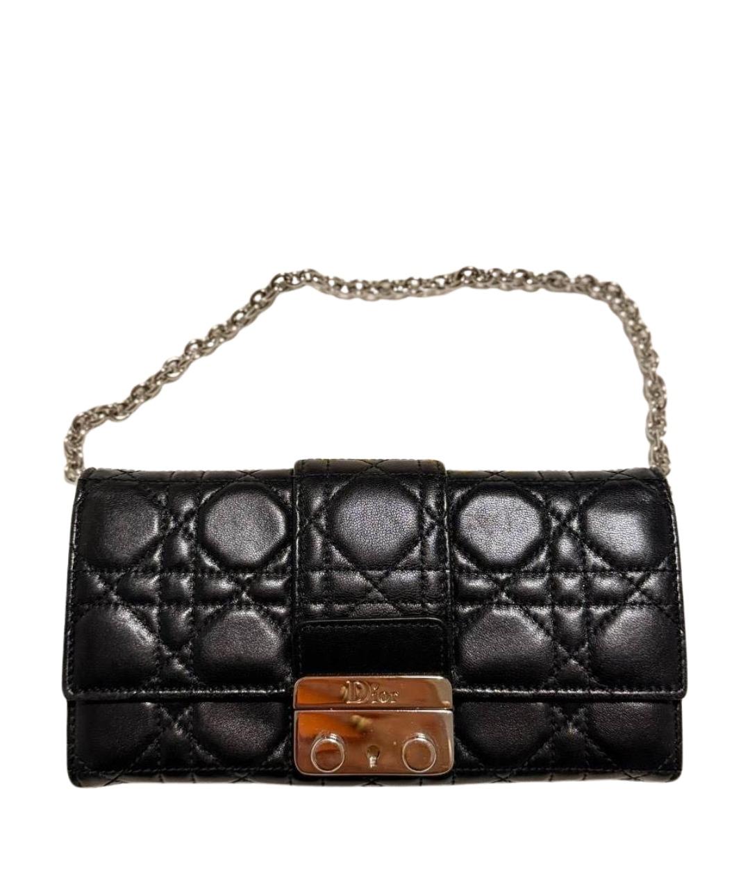 CHRISTIAN DIOR Черная кожаная сумка через плечо, фото 1