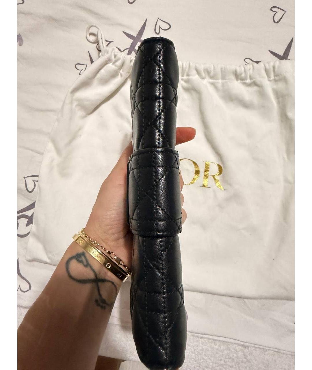 CHRISTIAN DIOR Черная кожаная сумка через плечо, фото 5