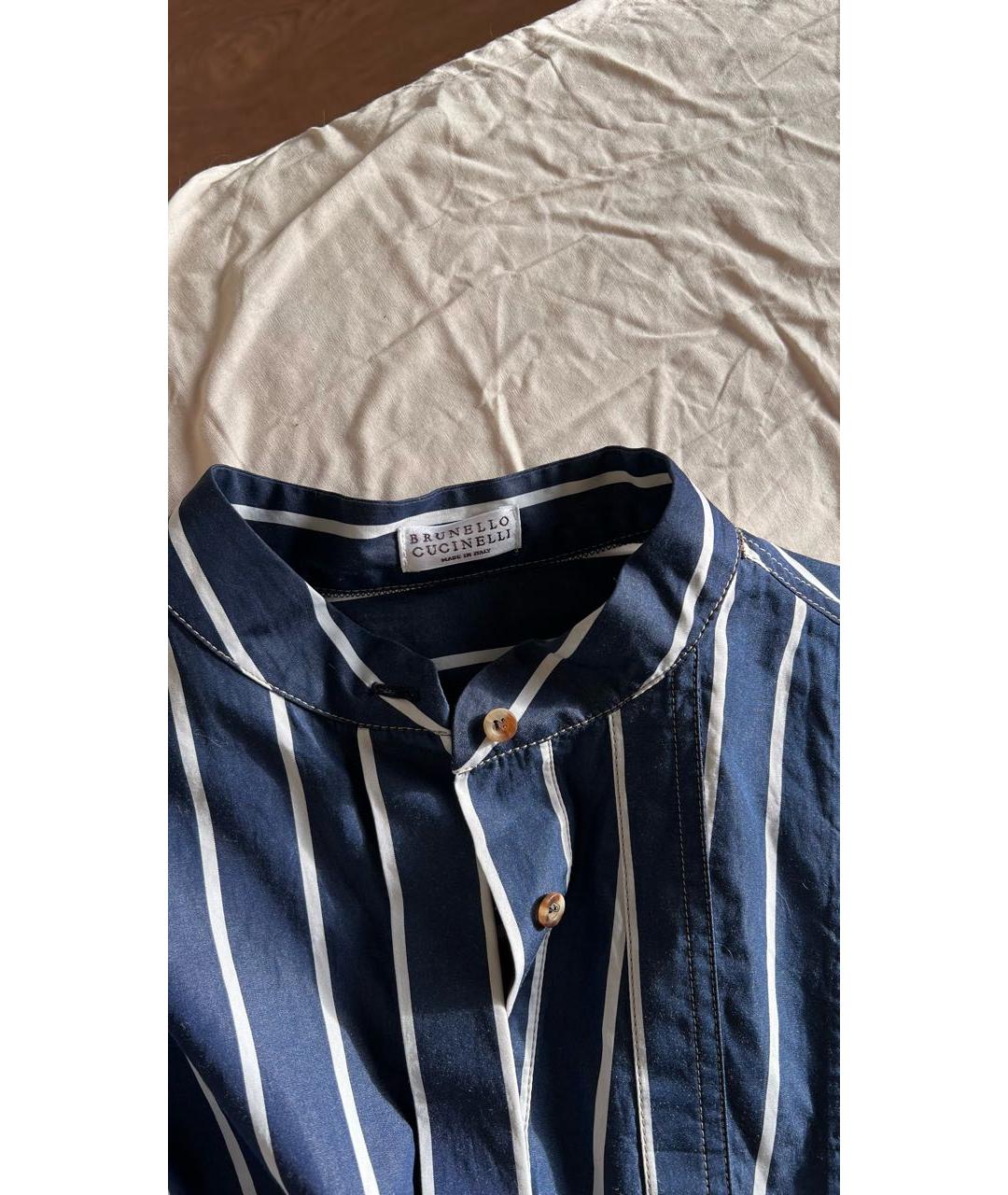 BRUNELLO CUCINELLI Синее хлопковое повседневное платье, фото 3