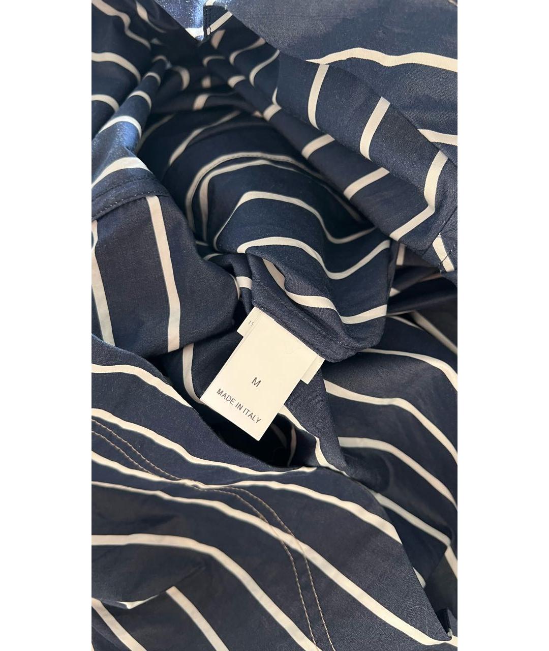 BRUNELLO CUCINELLI Синее хлопковое повседневное платье, фото 4