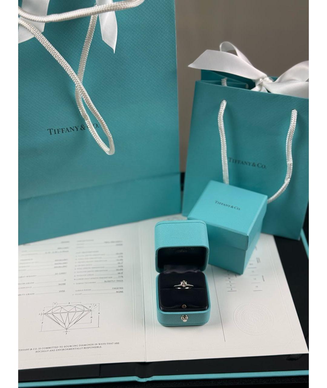 TIFFANY&CO Серебряное платиновое кольцо, фото 4