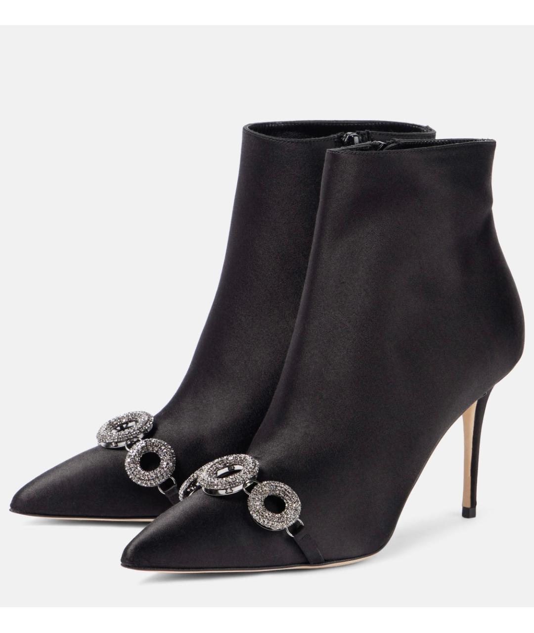 MANOLO BLAHNIK Черные текстильные ботильоны, фото 3