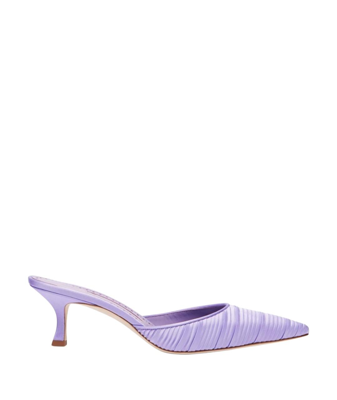 MANOLO BLAHNIK Фиолетовые текстильные мюли, фото 1