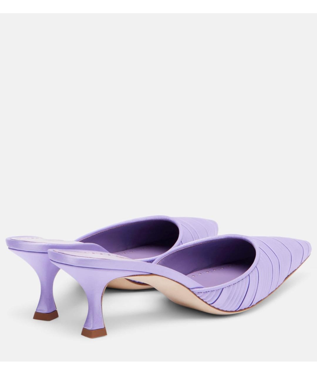 MANOLO BLAHNIK Фиолетовые текстильные мюли, фото 4