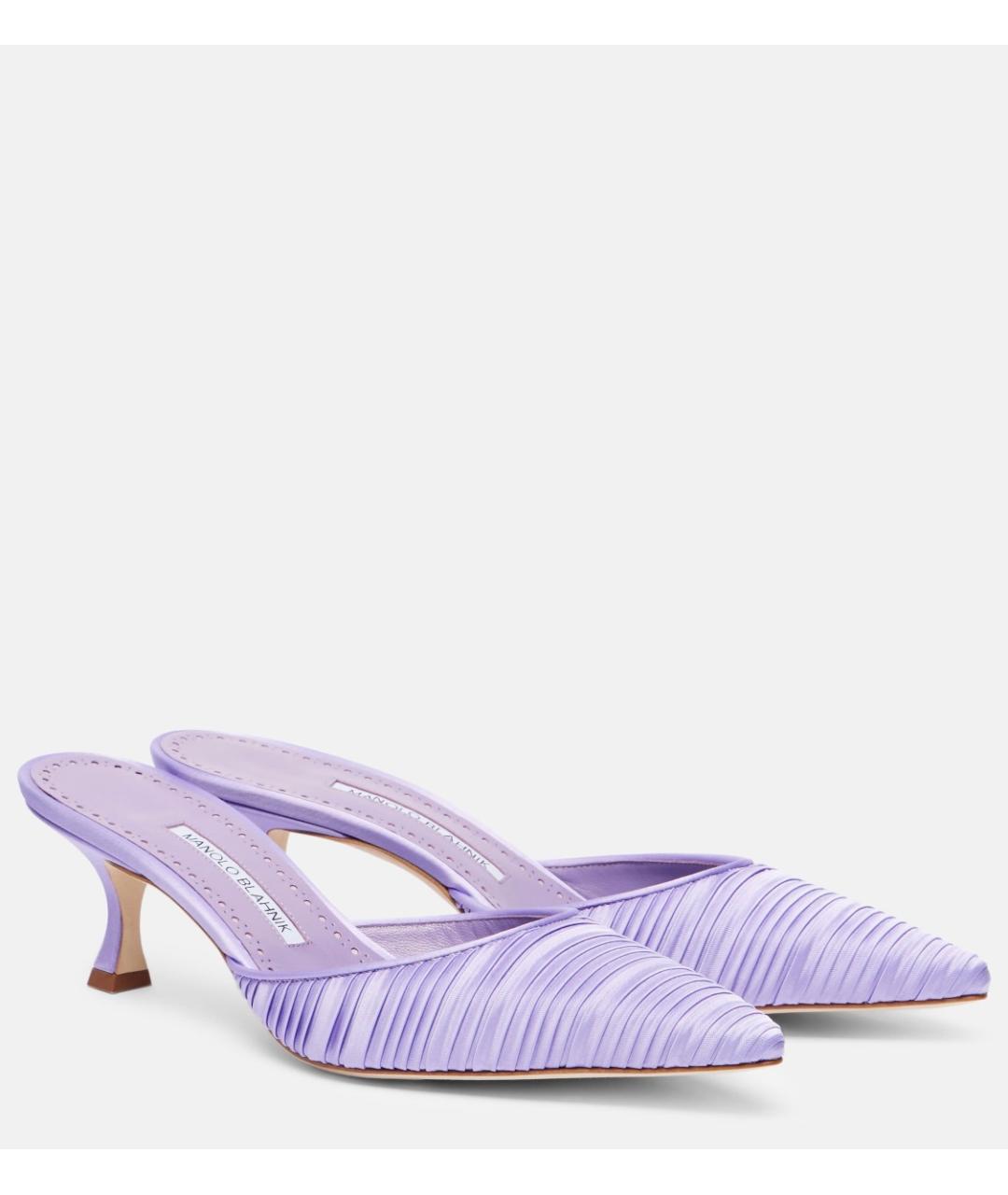 MANOLO BLAHNIK Фиолетовые текстильные мюли, фото 2