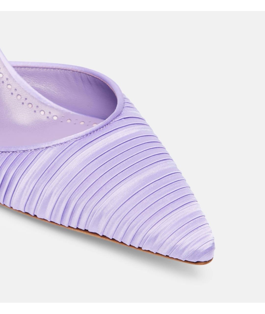 MANOLO BLAHNIK Фиолетовые текстильные мюли, фото 3