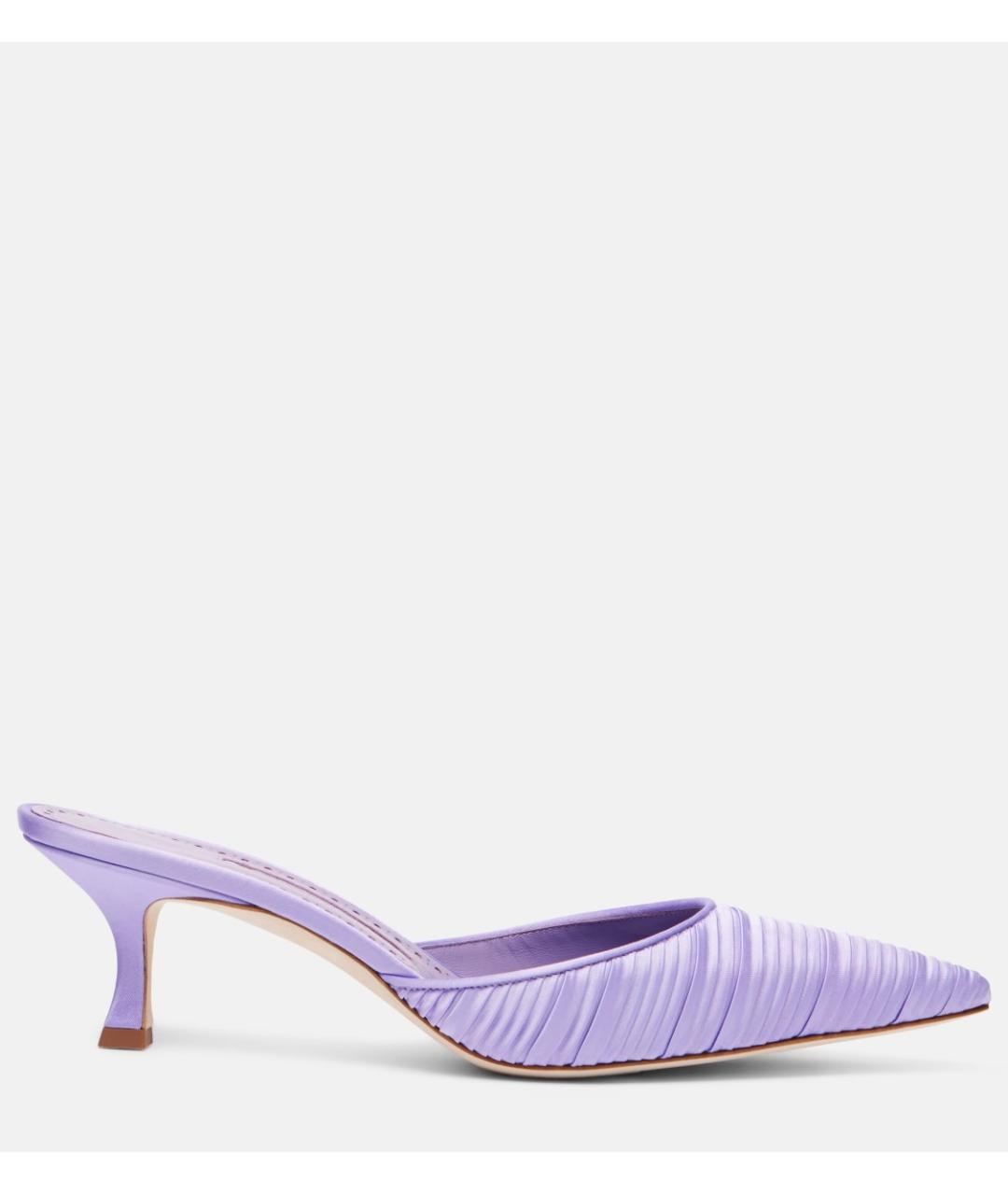 MANOLO BLAHNIK Фиолетовые текстильные мюли, фото 6