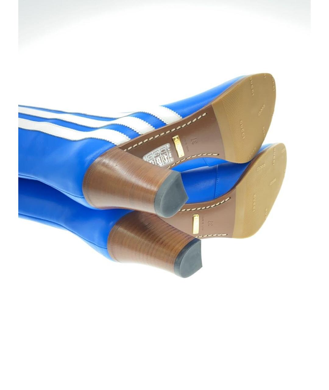 GUCCI Синие кожаные сапоги, фото 3