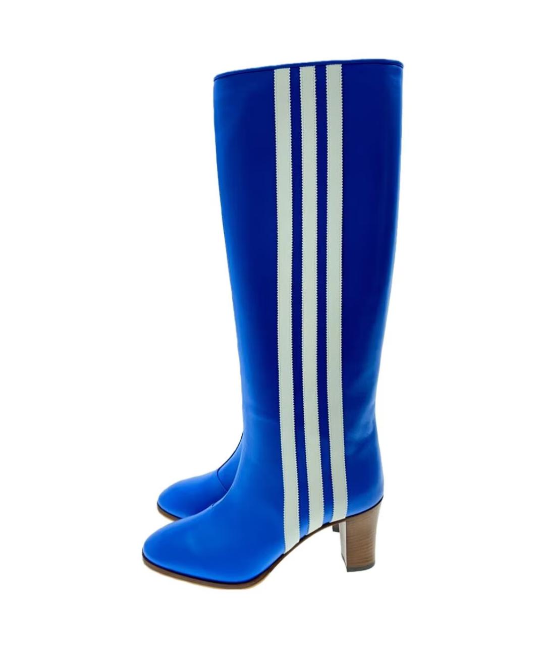 GUCCI Синие кожаные сапоги, фото 6