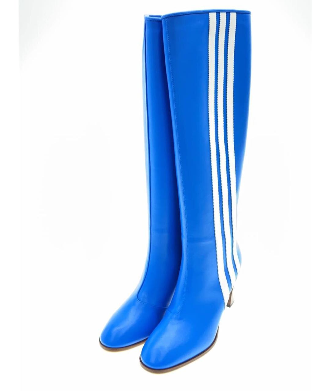 GUCCI Синие кожаные сапоги, фото 2