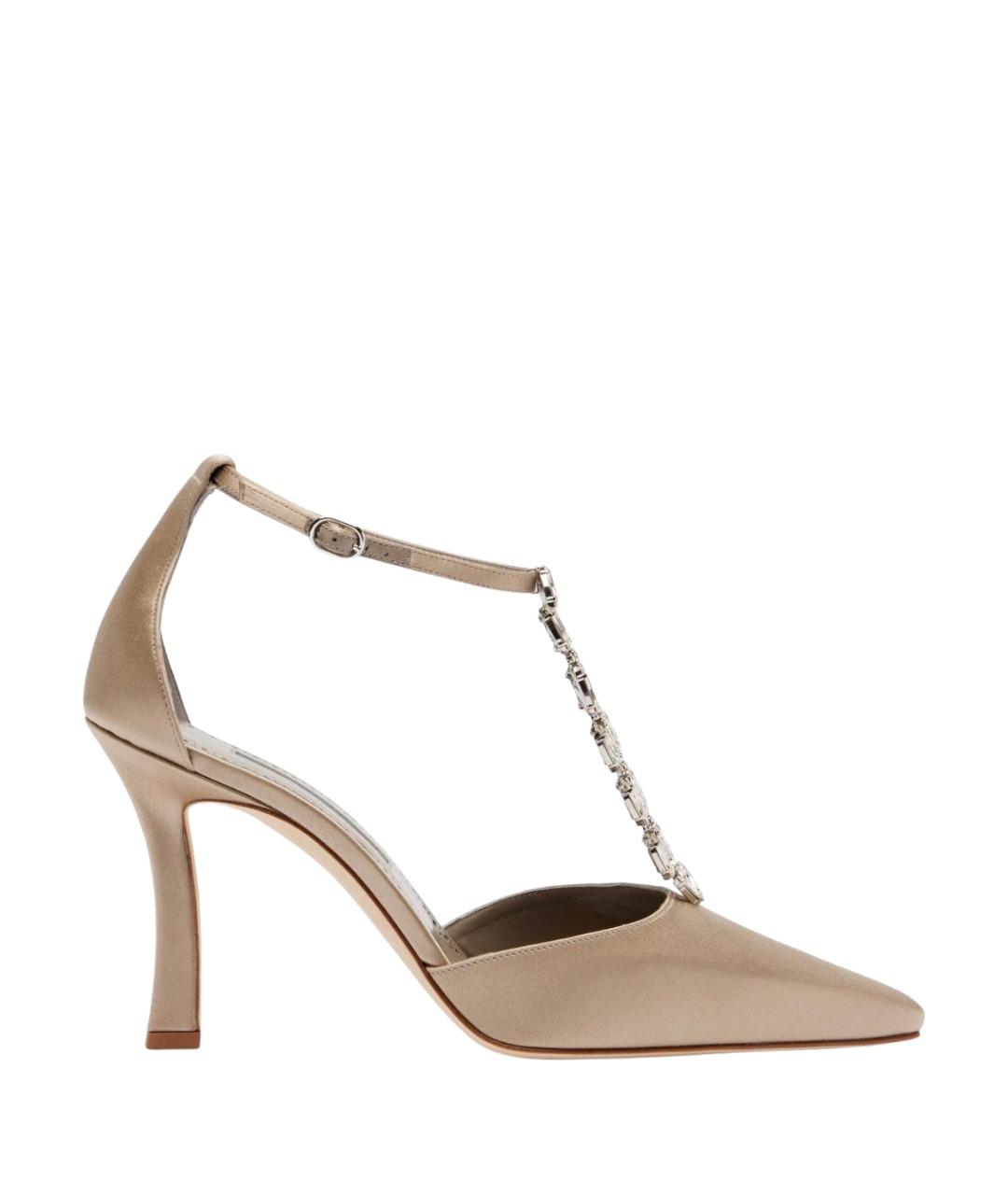 MANOLO BLAHNIK Бежевые текстильные туфли, фото 1