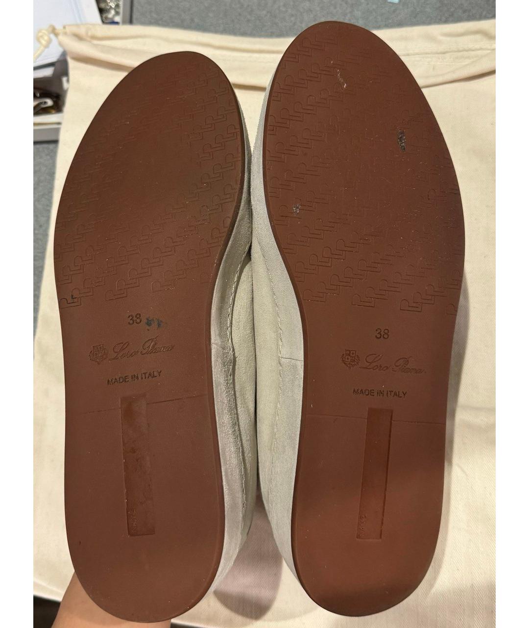 LORO PIANA Серые замшевые кеды, фото 5