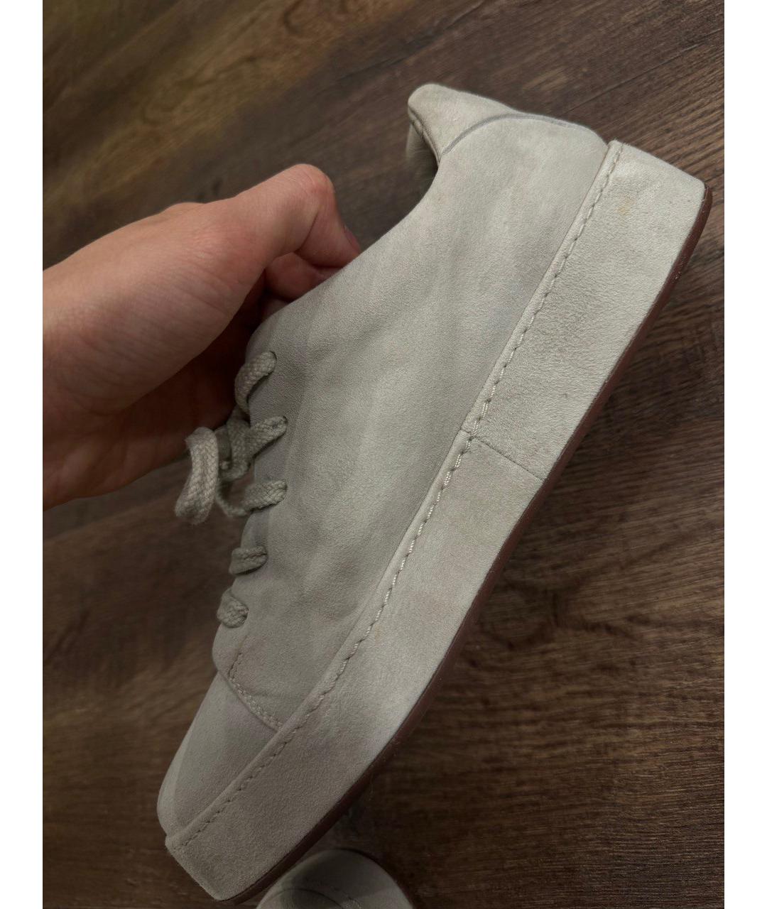 LORO PIANA Серые замшевые кеды, фото 8