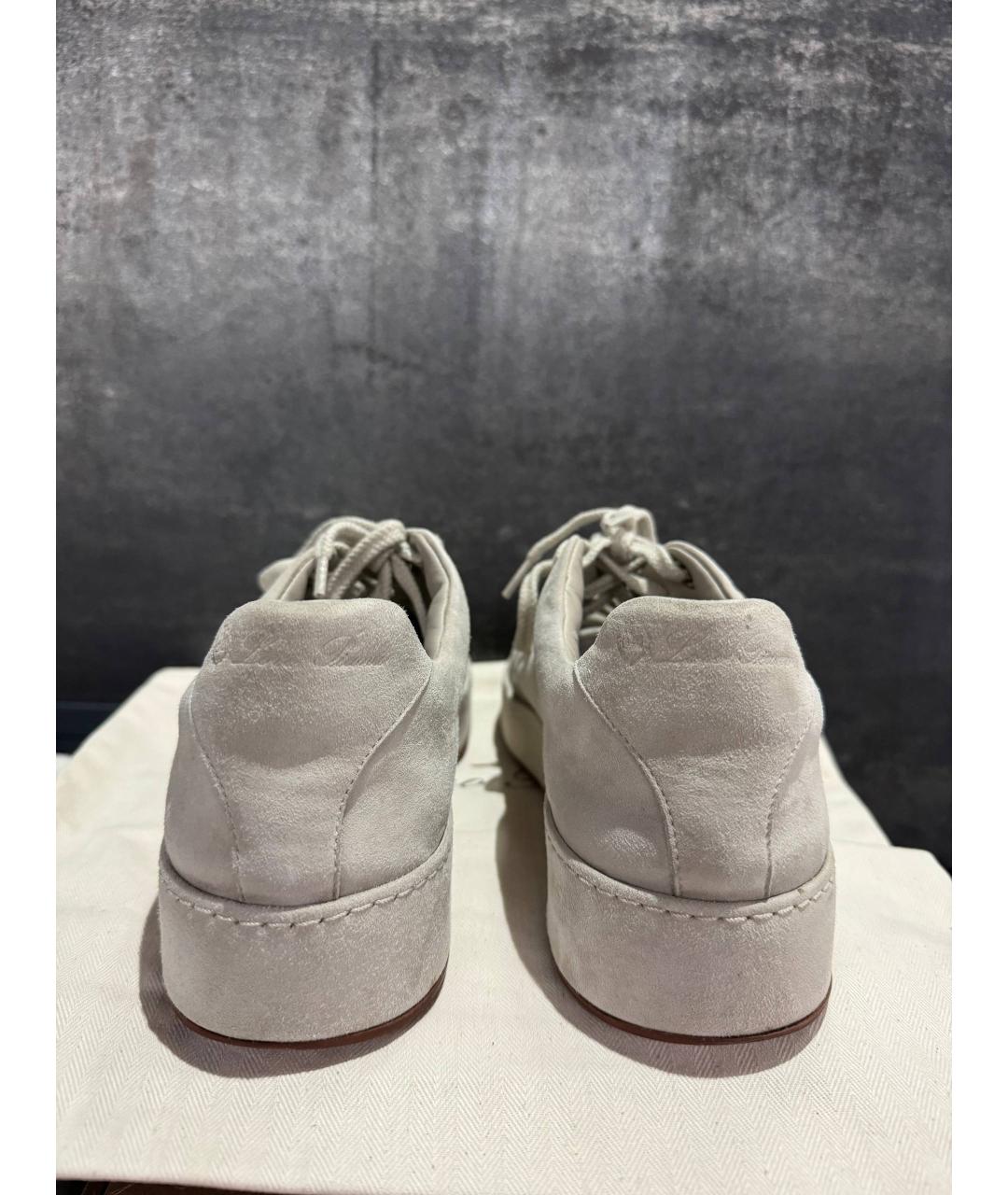 LORO PIANA Серые замшевые кеды, фото 4