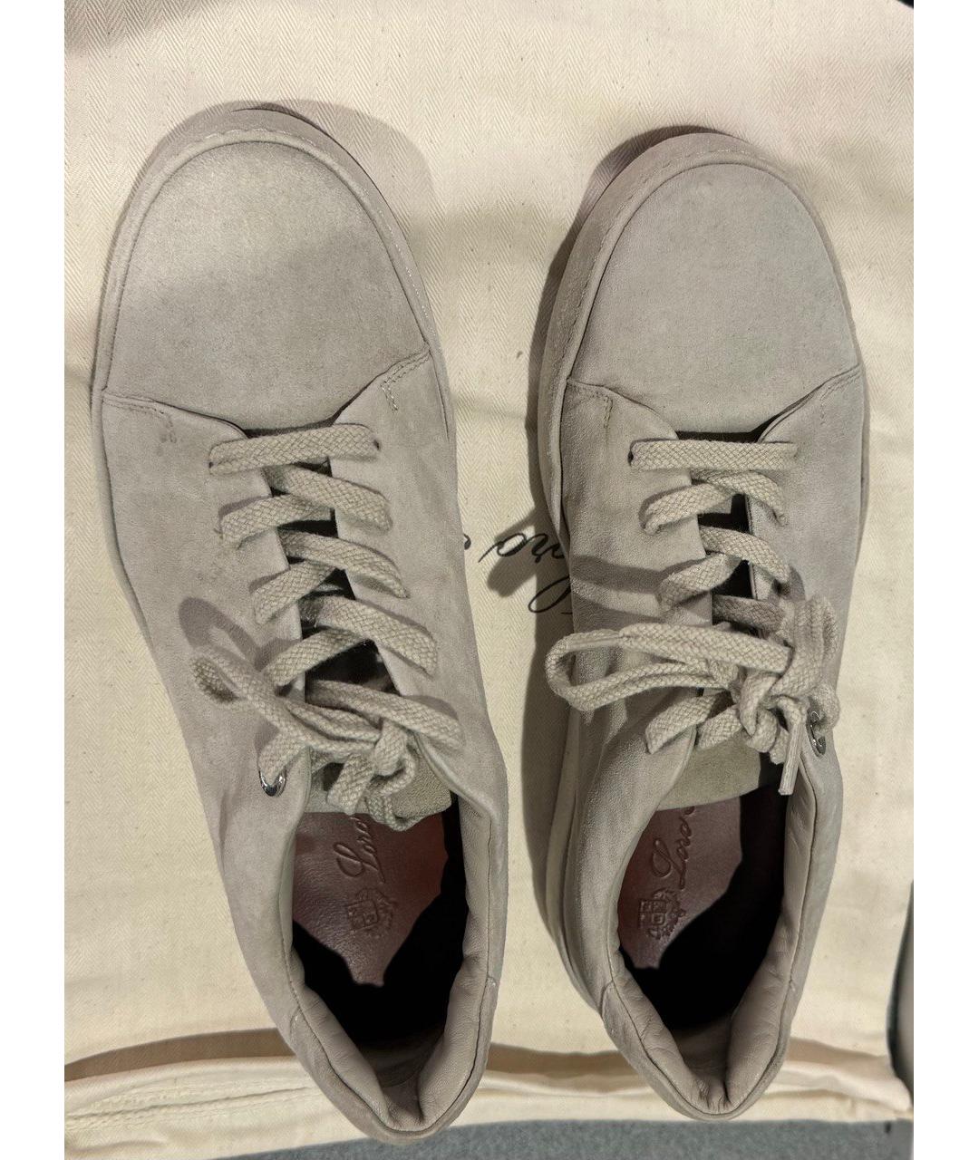 LORO PIANA Серые замшевые кеды, фото 3