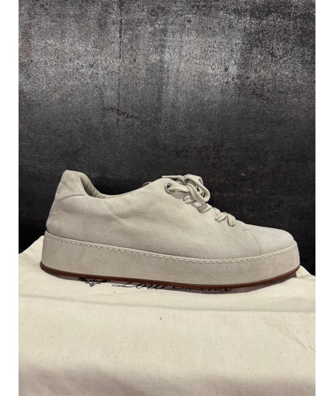 LORO PIANA Серые замшевые кеды, фото 10