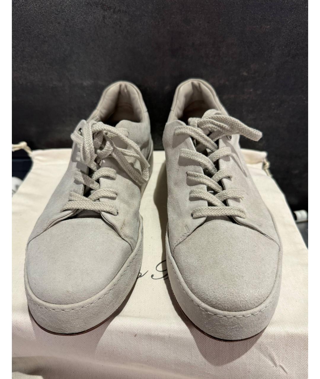 LORO PIANA Серые замшевые кеды, фото 2