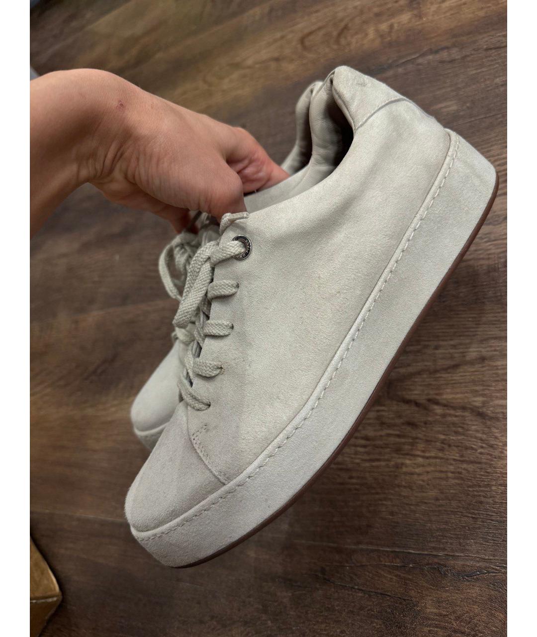 LORO PIANA Серые замшевые кеды, фото 7