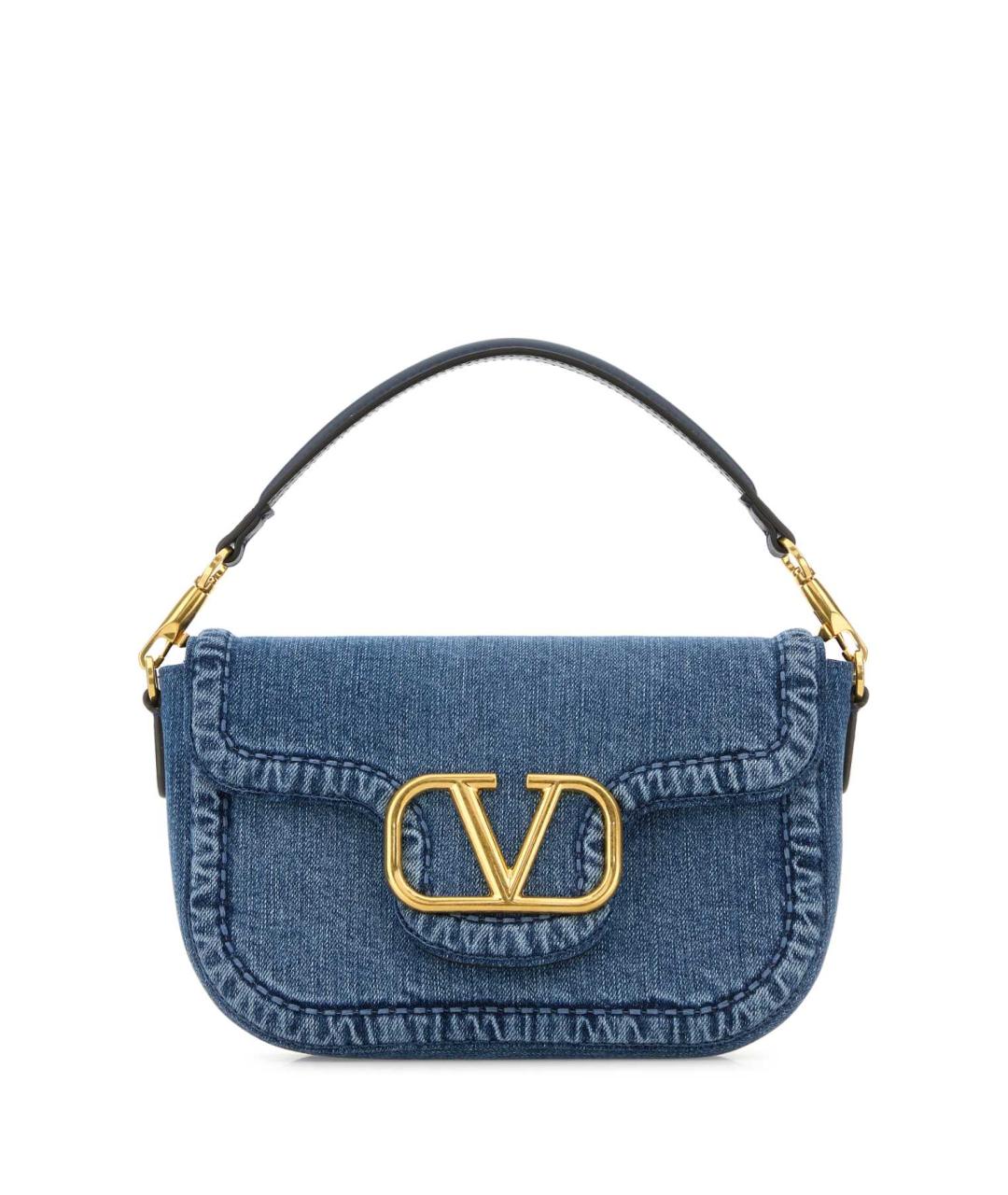 VALENTINO Синяя хлопковая сумка через плечо, фото 1