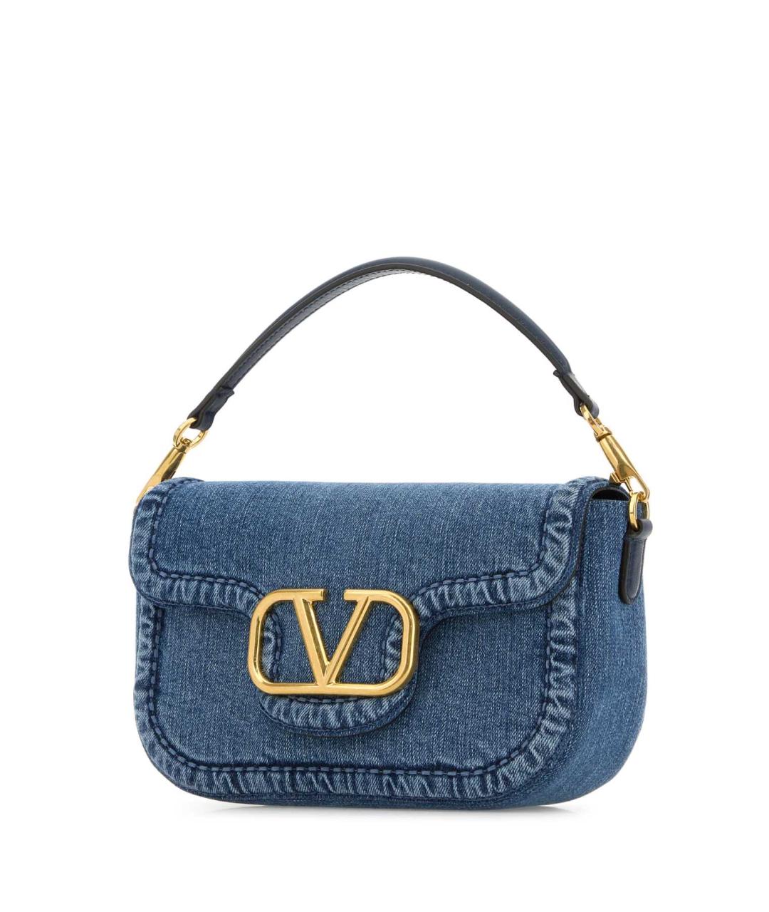 VALENTINO Синяя хлопковая сумка через плечо, фото 2