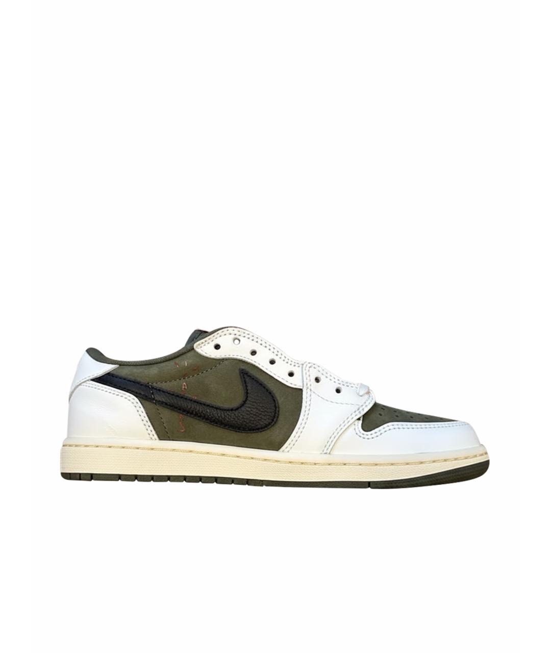 JORDAN Белые кожаные низкие кроссовки / кеды, фото 1