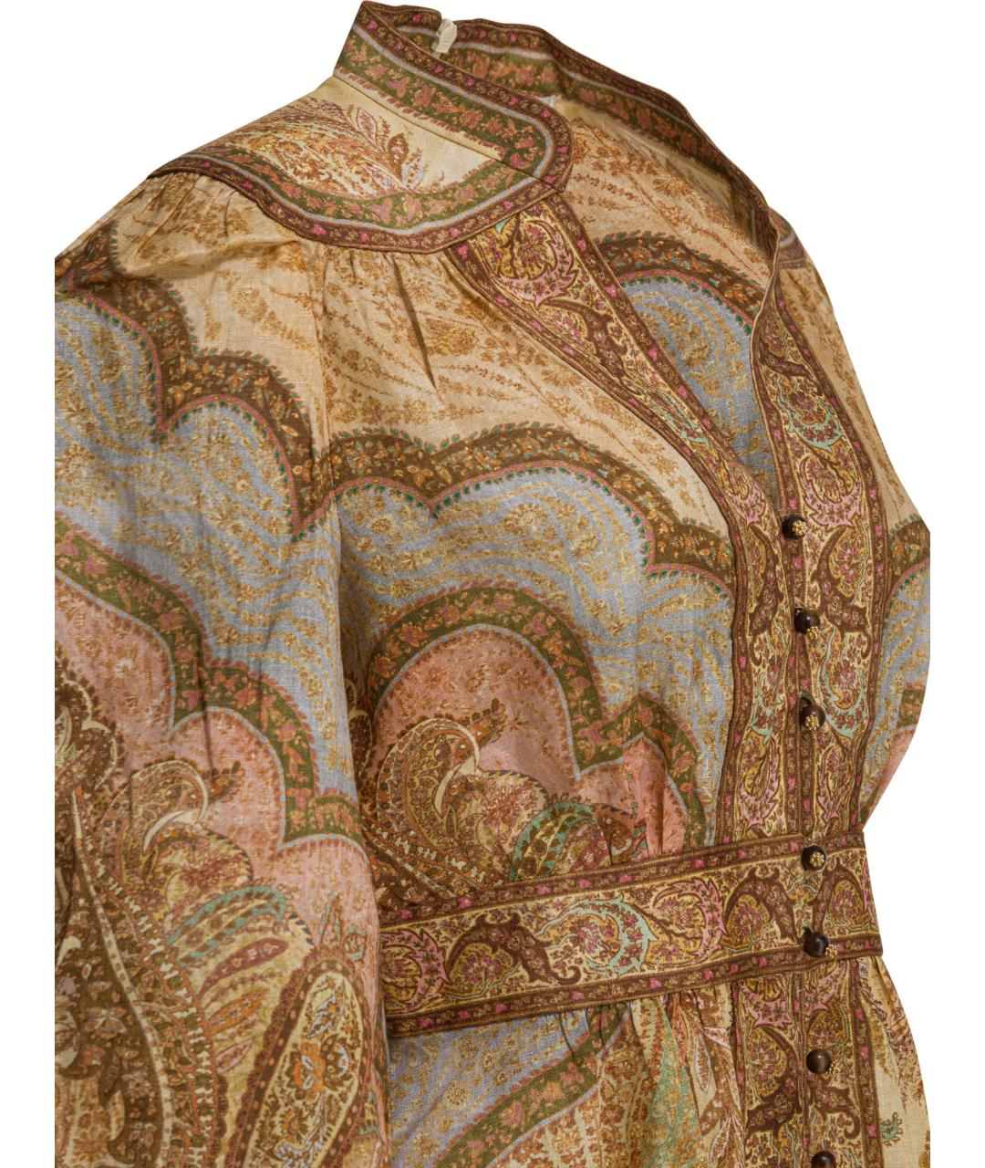 ZIMMERMANN Мульти льняное повседневное платье, фото 2