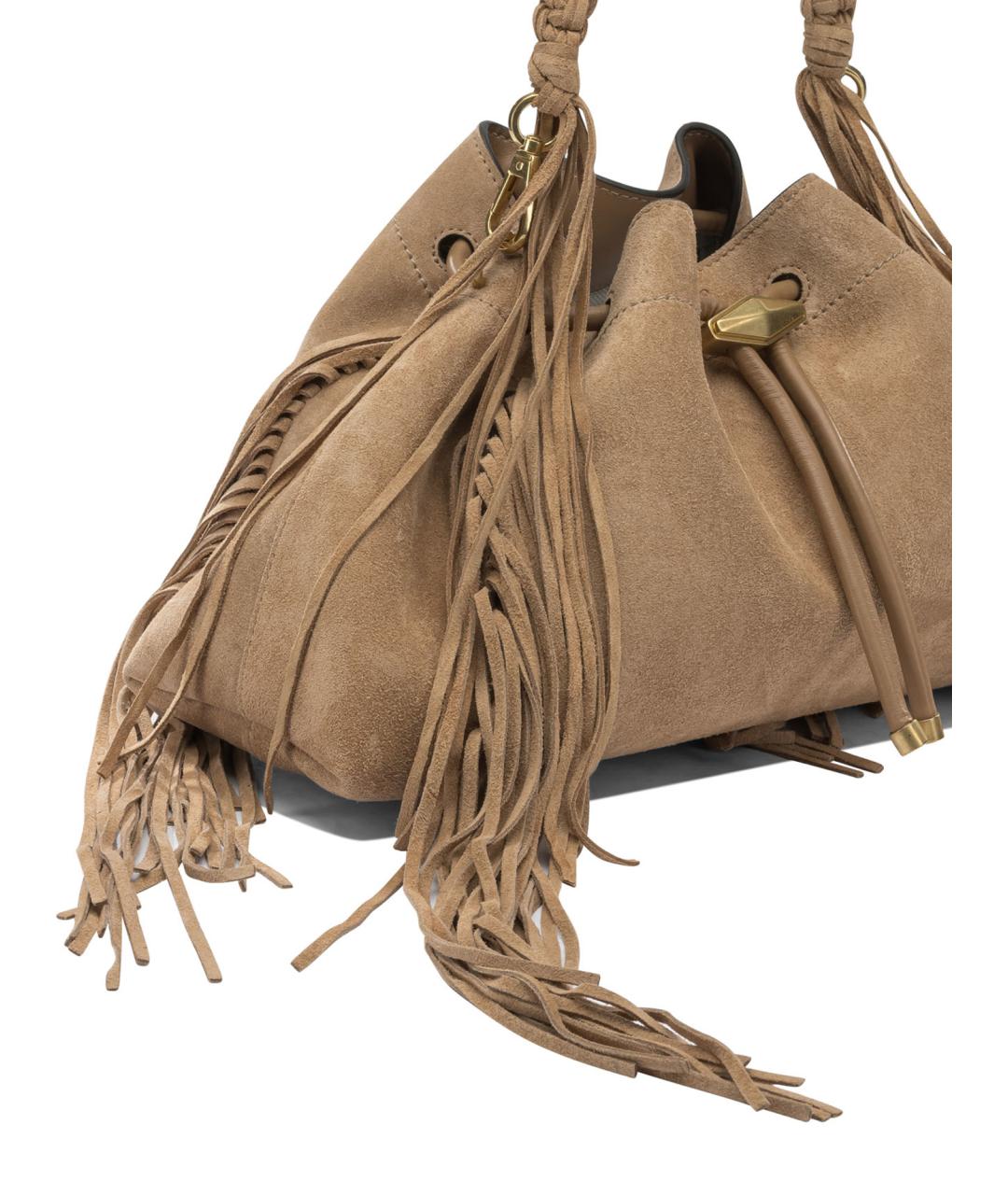 JIMMY CHOO Коричневая замшевая сумка через плечо, фото 4