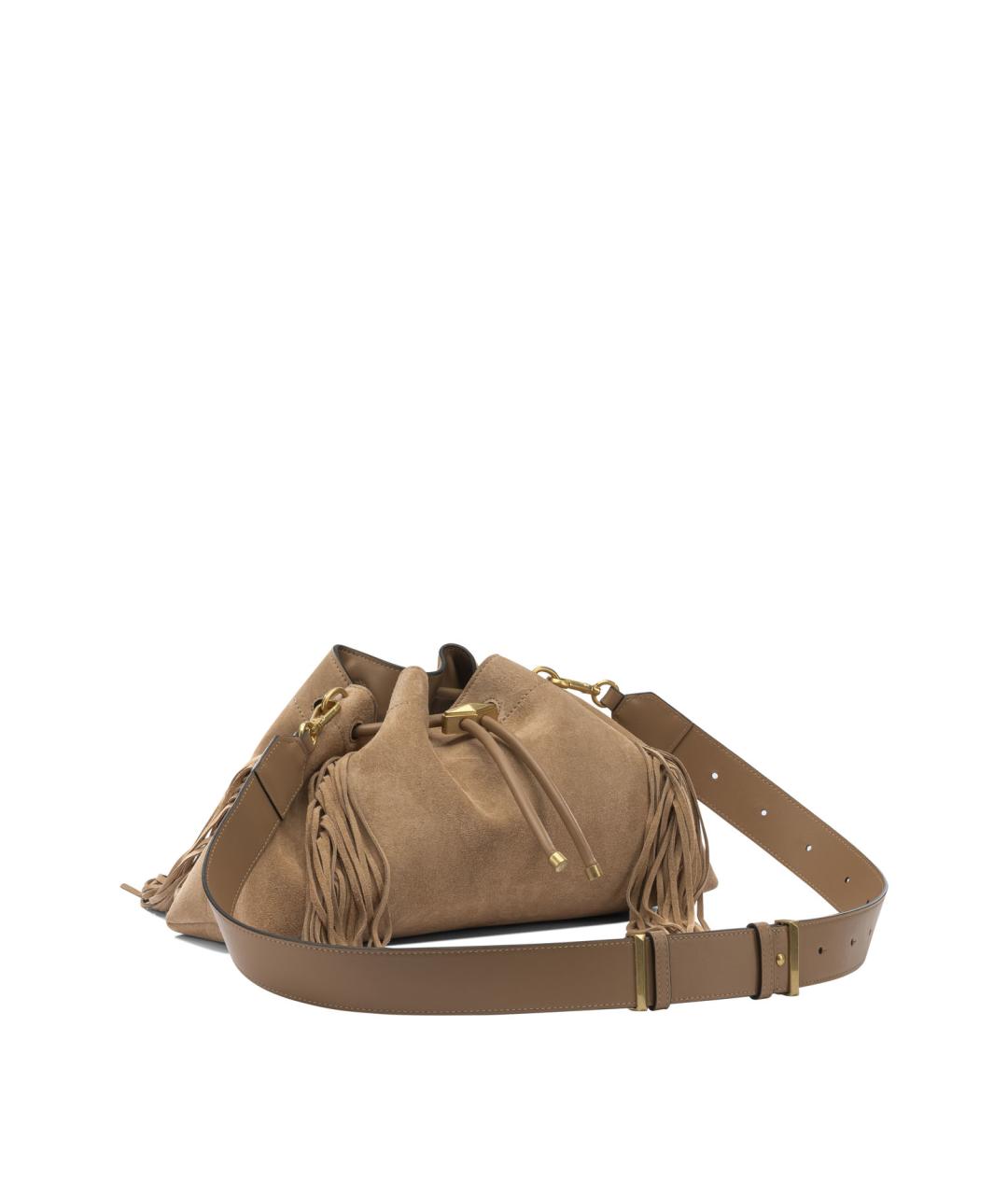 JIMMY CHOO Коричневая замшевая сумка через плечо, фото 2