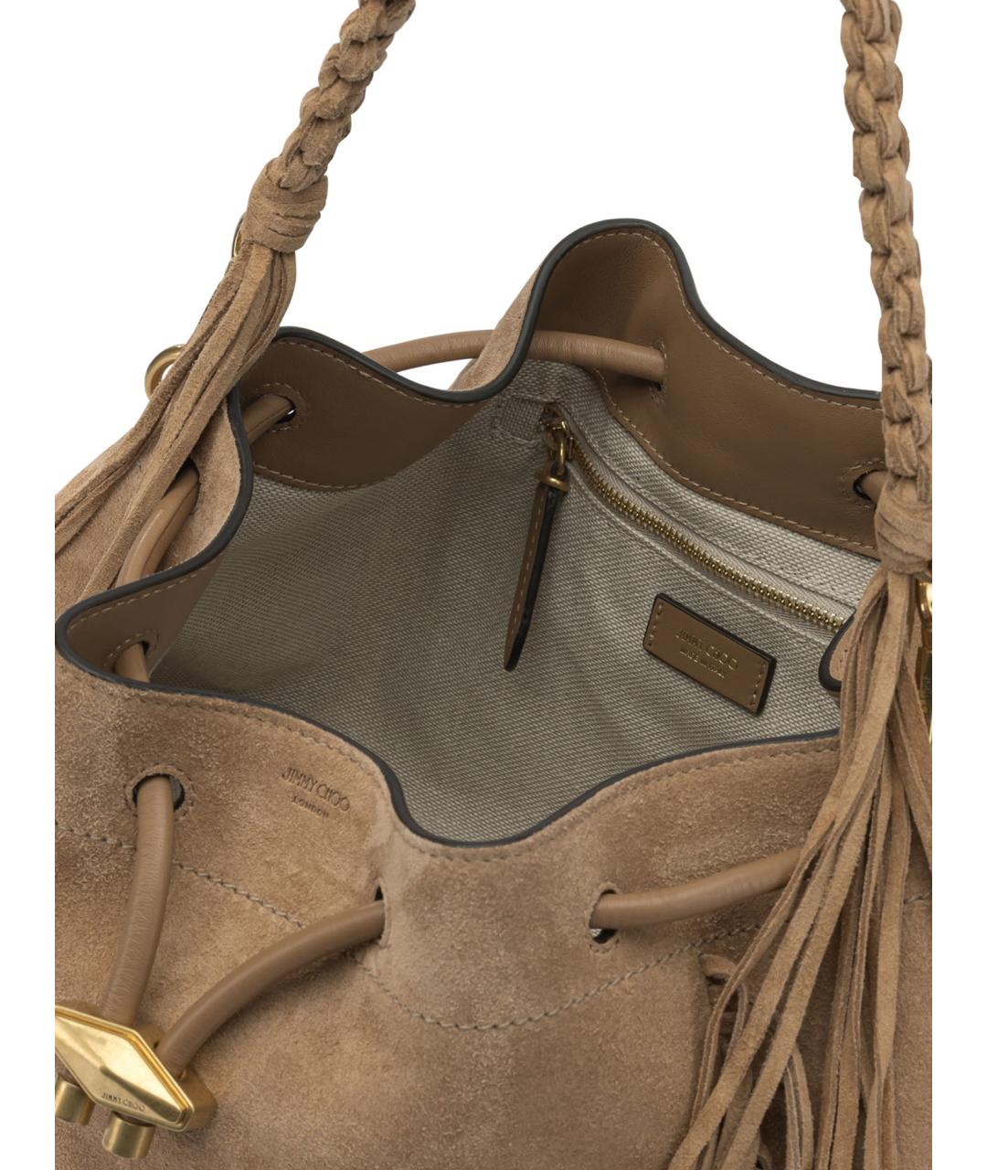 JIMMY CHOO Коричневая замшевая сумка через плечо, фото 5