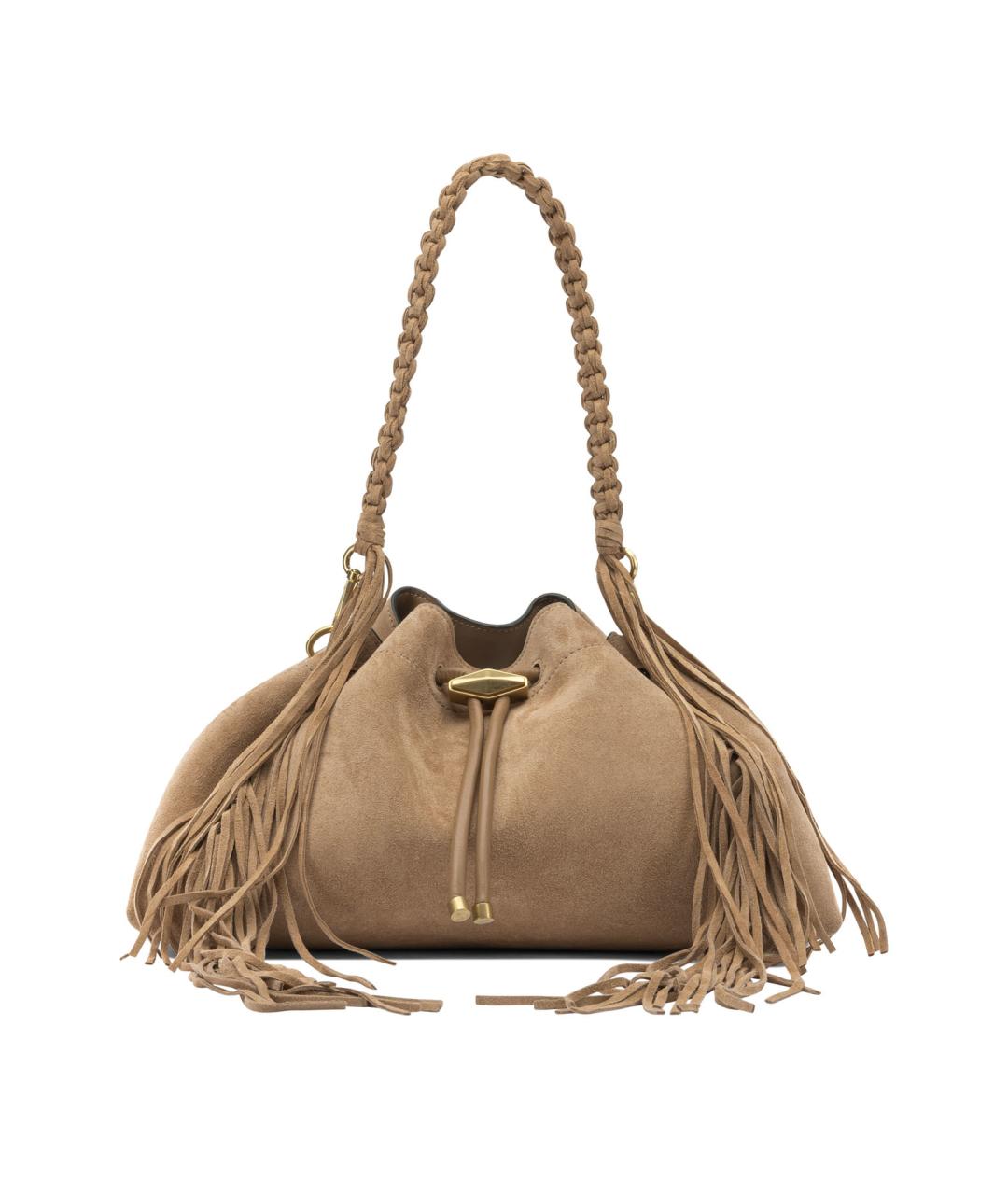 JIMMY CHOO Коричневая замшевая сумка через плечо, фото 1