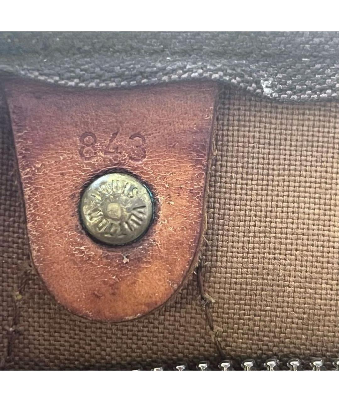 LOUIS VUITTON Коричневая кожаная сумка с короткими ручками, фото 6