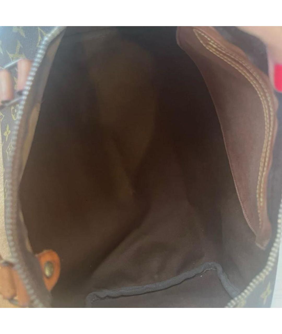 LOUIS VUITTON Коричневая кожаная сумка с короткими ручками, фото 5