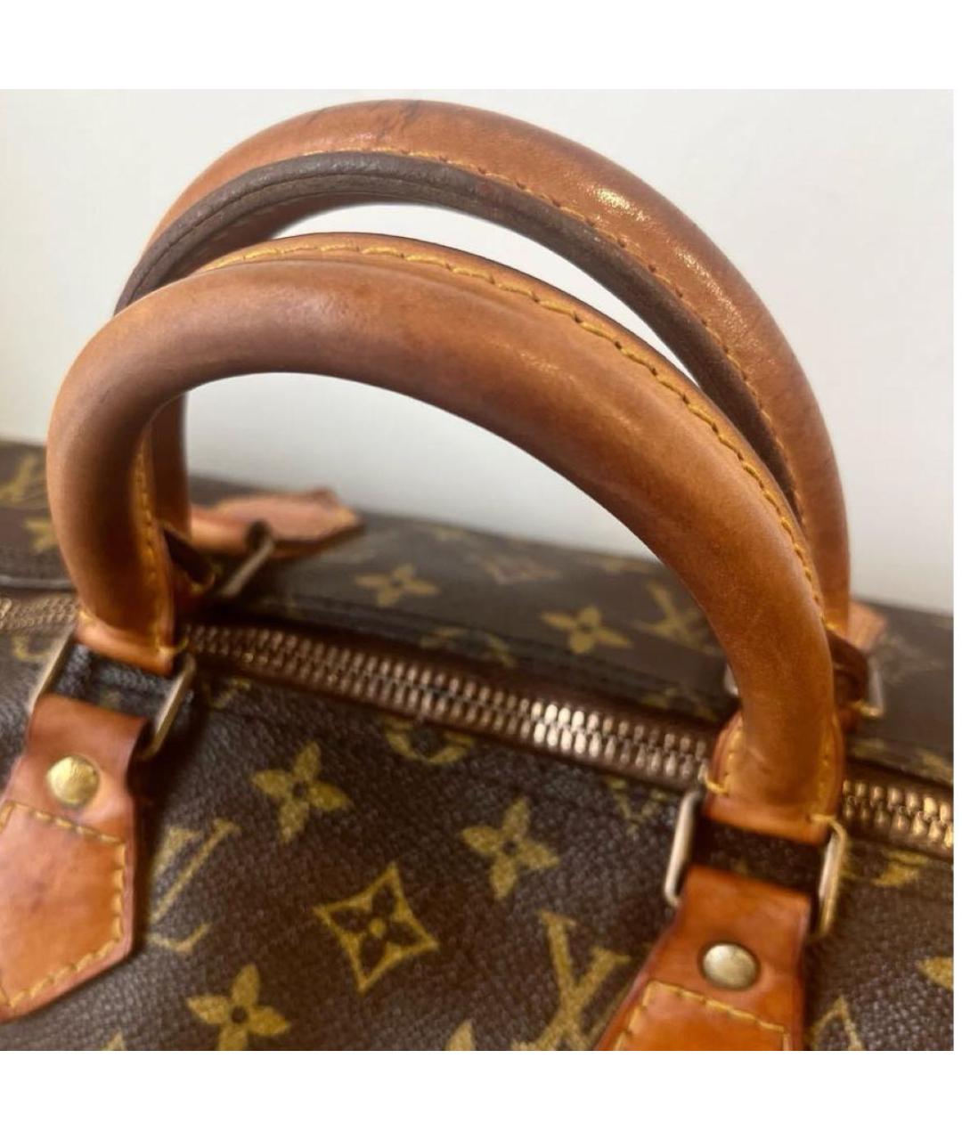 LOUIS VUITTON Коричневая кожаная сумка с короткими ручками, фото 2